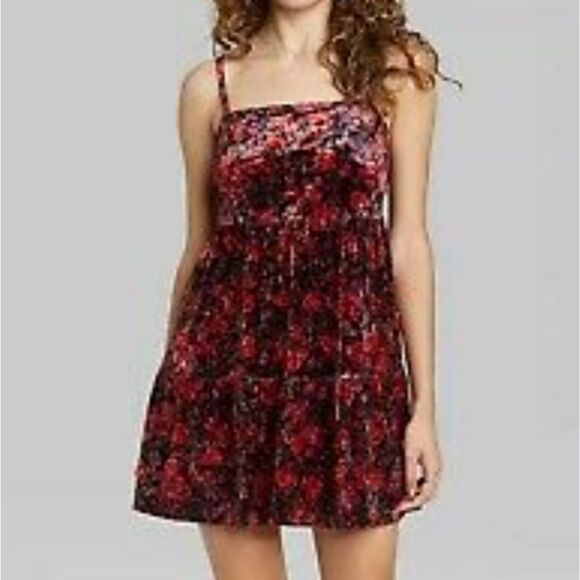 NWT Velvet Tiered Slip Dress - Picture 2 of 3